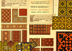 six diminutive original and intact 19th century interior david c. cook mansion "stoke on trent" glazed minton floor tiles featuring a visually striking design