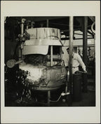 original oversized cast aluminum a. finkl & sons single-sided "lectromelt" flush mount heavy gauge steel cylindrical foundry refining steel tank specification plaque