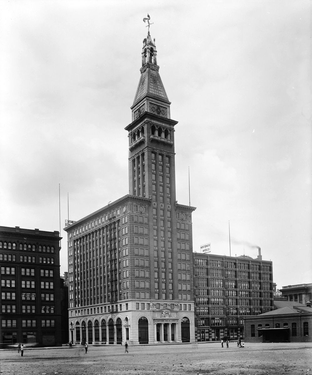 museum-quality gargantuan turn of the century riveted joint montgomery ward & company building observatory wrought bronze weathervane head fragment
