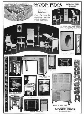 c. 1930's chicago area american medical hospital stationary four-legged cold-rolled steel work station with tubular steel legs and opposed drawers with knob pulls