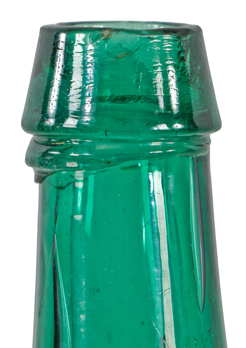 late 1850's original antique american dark emerald porter style morton & brothers soda or ale iron pontiled bottle with applied tapered collar