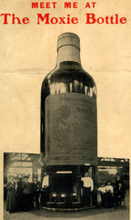 rare and all original privy dug tall aqua cylindrical medicinal "moxie" beverage bottle manufactured in chicago, il.