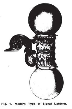 original c. 1899 copper-plated cast iron cable building interior lobby elevator "down" signal lantern with acanthus leaf motif