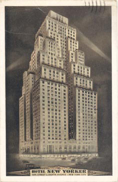 original and completely intact american depression era double-sided new yorker hotel hanging interior lobby illuminated "elevator" sign with nicely aged brass housing
