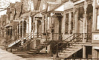 two matching highly sought after 19th century "chicago style" ornamental cast iron dearborn foundry exterior newel posts