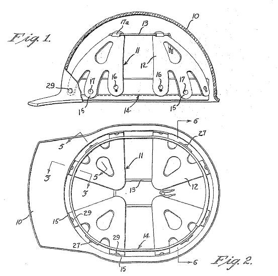 c. 1950's vintage industrial reinforced aluminum "turtle shell" tradesman hard hat with patented head protector cradle