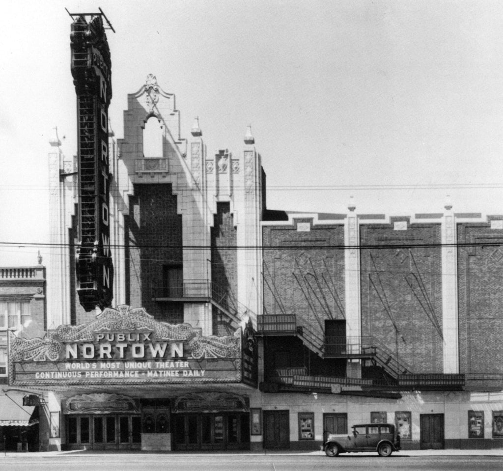 original museum-quality j.e.o. pridemore-designed ornamental cast iron atmospheric nortown theater lobby staircase baluster