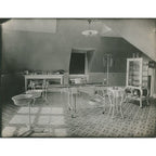 c. 1915 original fanciful cast iron and cold-rolled heavy gauge steel mobile hospital operating room fully enclosed storage cabinet with brushed metal finish