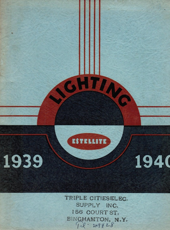 original early 1940's softbound triple citieselec supply inc. lighting catalog featuring the "estellite" residental light fixture product line