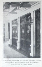 museum-quality original custom-designed holabird and root old colony building interior lobby elevator door medallion