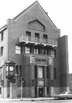 largely intact c. 1924 museum-quality george grant elmslie-designed old second national bank building art glass window with centrally located distinctive "v" design