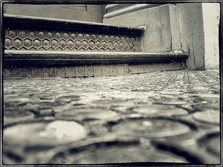 rare oversized original 19th century antique american industrial cast iron chicago city sidewalk vault light panel fragment with largely intact sun-purple lenses