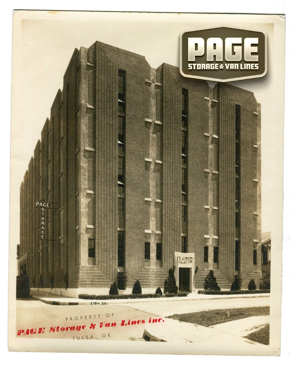 strongly geometric style original bruce goff-designed painted cast iron 1928 page storage warehouse exterior window grille