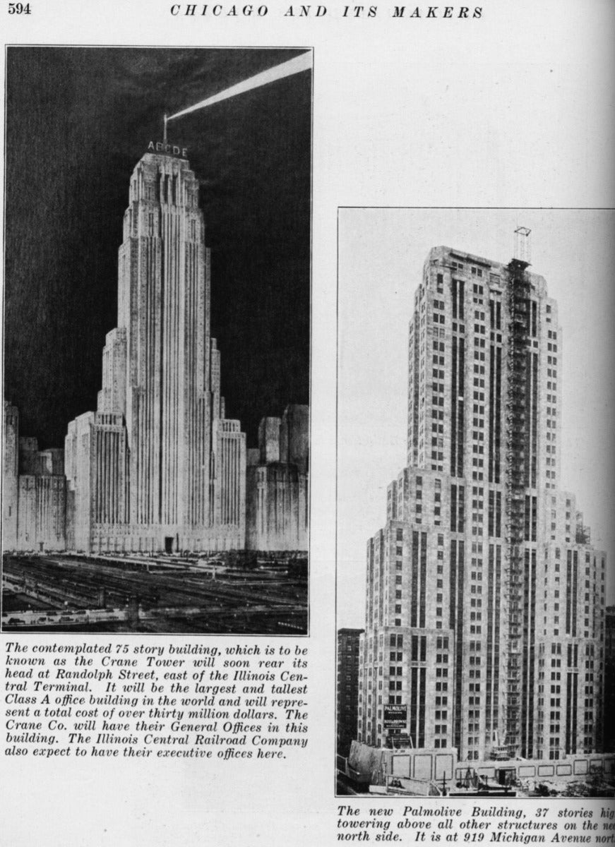 historically important american c. 1929 american art deco style oversized nickel-plated cast bronze palmolive building facade pilaster with visually stunning endcap