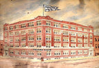 museum quality historically important c. 1927 all original parisian novelty company framed watercolor architectural rendering executed by architect h.d. jenkins