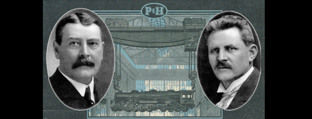 original rare oversized single-sided c. 1930's antique american industrial a. finkl & sons foundry p & h overhead crane "magnetorque" porcelain enameled sign