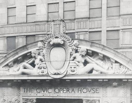 original c. 1930's chicago civic opera house auditorium interior illuminated art deco style exit sign with reverse-painted glass inset
