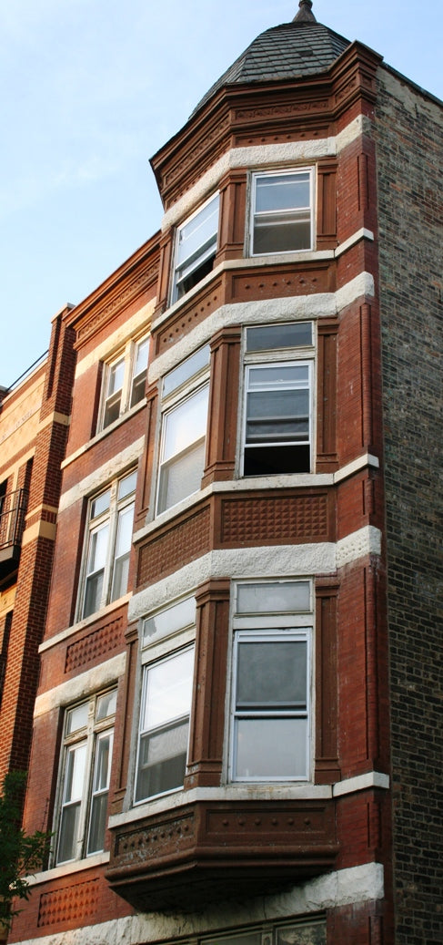late 1880's american eastlake style chicago three-flat leaded stained glass transom window with centrally located segmented half-circle