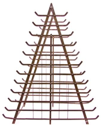 original and remarkably intact c. early 20th century  antique industrial salvaged chicago factory a-frame stationary cast iron pipe rack cart