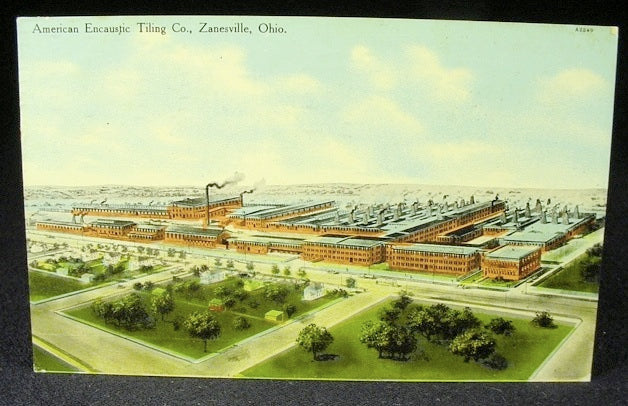exceptionally hard to find original oversized american encaustic tile company presentation tile with burnt orange glaze