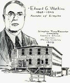 original and fully functional hard to find double-sided c. 1960's factory office "simplex" electric analog clock with durable aluminum case