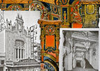 all original ornamental cast iron salvaged chicago rapp & rapp uptown theater seat end with intact polychrome finish