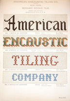 set of original late 1880s salvaged chicago american encaustic tile company salvaged chicago full-figured majolica-glazed tiles