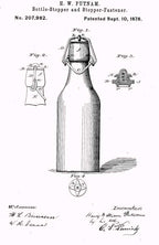original chicago privy dug mid-1870's blue aqua glass embossed soda bottle with intact wire bail manufactured for chicago bottlers charles and william hausburg.