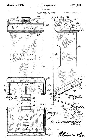 original and hard to find american depression-era reinforced transparent pressed glass "visible" mailbox complete with original aluminum fittings