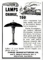 highly desirable original c. 1930's american art deco streamlined style faries "guardsman" table or desk lamp