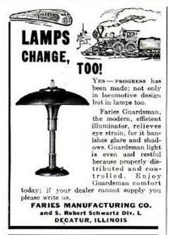 exceptional all original c. 1930's or early 1940's american art deco machine faries "guardsman" table or desk lamp with intact "normandy bronze" finish