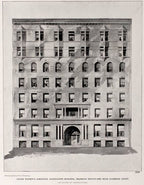 one of three historically important 19th century monogrammed osdel ii-designed chicago y.w.c.a. building interior ornamental cast iron elevator door grille plaques