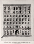 john m. van osdel ii-designed ornamental cast iron interior ywca building monogrammed elevator plaque