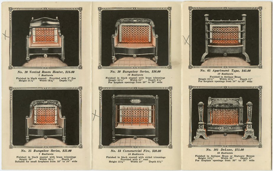 exceptional c. 1930's american art deco machine age interior residential chrome plated steel fireplace gas unit heater with original radiating elements