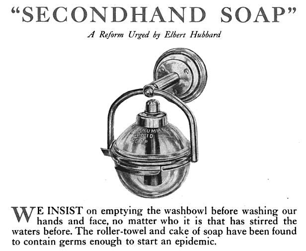 c. 1910-14 american industrial embossed clear glass "beau brummel" wall mount liquid soap dispenser orb with nickel-plated swivel bracket