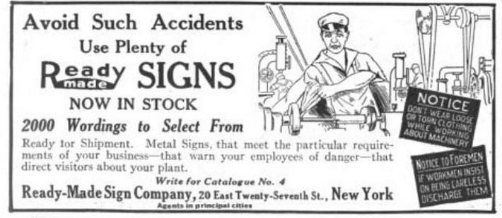 original late 1930's unusual antique american industrial die cut steel porcelain enameled factory "eye hazard" cautionary sign with graphic