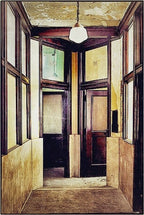 c. 1900-10 original interior antique american reliance commercial building office room single pedant light with "schoolhouse" shade