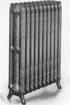 early 20th century original single-sided cast iron "american radiator company" commercial building basement boiler name plaque with opposed mounting holes