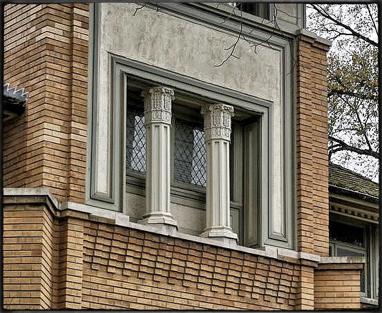 original museum quality late 19th century documented frank lloyd wright-designed rollin furbeck exterior residential cast plaster colonette fragment