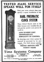 c. 1913-15 original and intact american antique industrial wall-mount chicago twine factory oak wood-cased time recorder "hahl" pneumatic secondary or "slave" clock