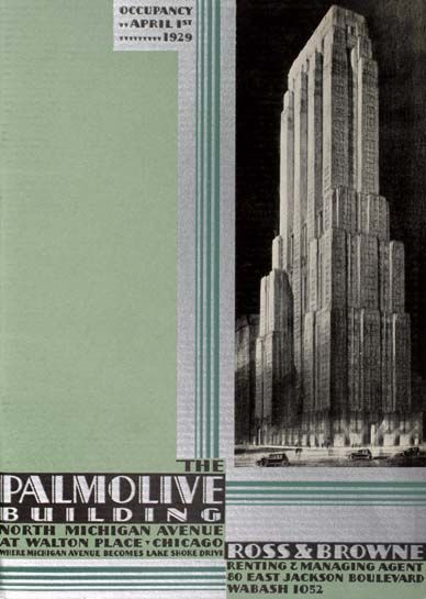 historically important american c. 1929 american art deco style oversized nickel-plated cast bronze palmolive building facade pilaster with visually stunning endcap