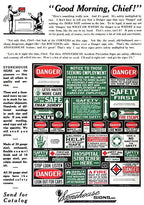 original single-sided c. 1940's american industrial weathered and worn a. finkl & sons "look out for cars" danger or cautionary heavy gauge steel sign