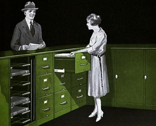 c. 1920's american globe wernicke "fireproof" reinforced compartmentalized steel cabinet with original green enameled finish