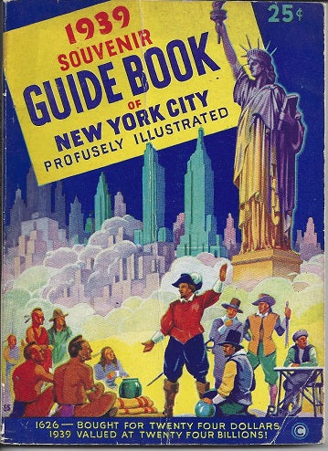 brightly colored and profusely illustrated new york city chamber of commerce-approved c. 1939 antique souvenir softbound guide book