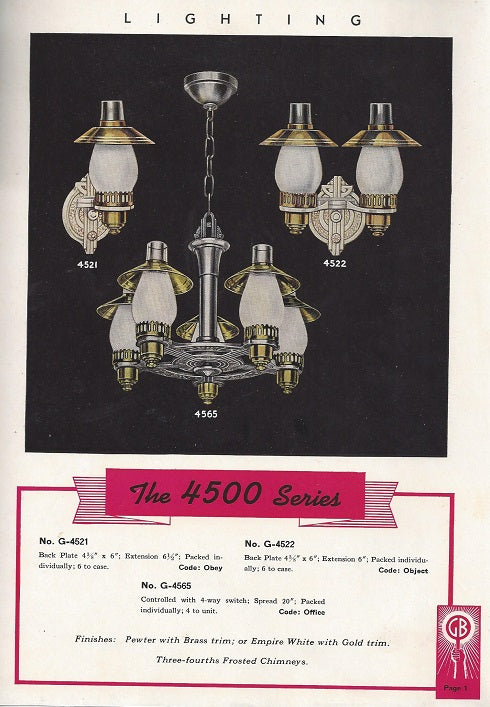 c. 1938 heavily illustrated a.s. gilman inc interior and commerical setting electric lighting fixtures catalog