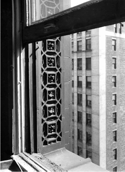 1892 single-sided ornamental terra cotta window surround panel salvaged from adler and sullivan's garrick theater