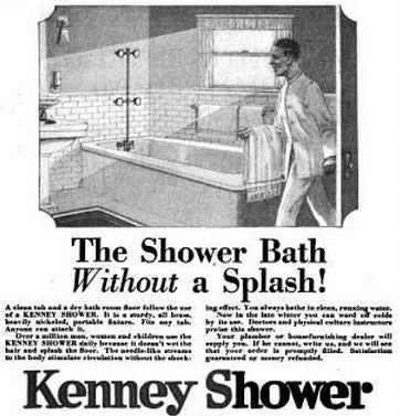 original rare and highly sought after early american nickel-plated "niagara model" interior residential lavatory kenney needle shower with four shower heads