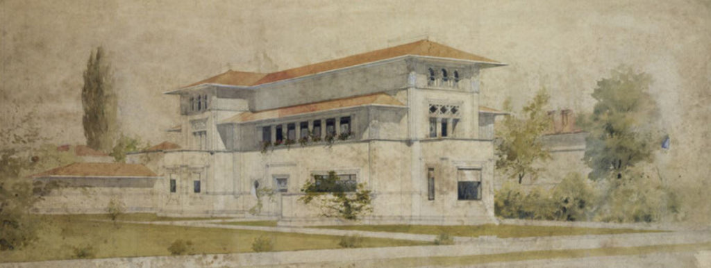 rare frank lloyd wright-designed plaster recast of an exterior 1897 isidore h. heller house three-sided capital