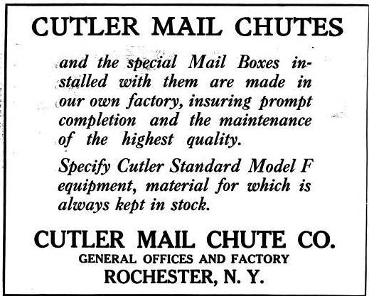 fantastic early 20th century ornamental copper-plated cast iron reliance building lobby "cutler" mail collection box with hinged door