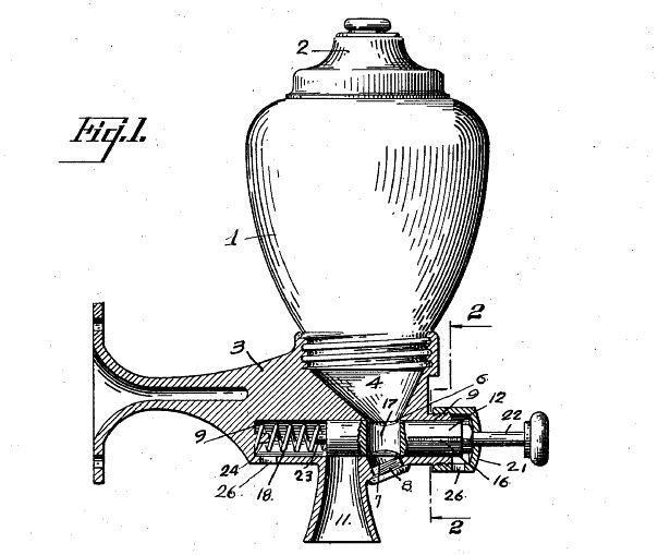 all original and fully functional c. 1930's american-made flush mount "palmolive" powdered soap dispenser with patented plunger